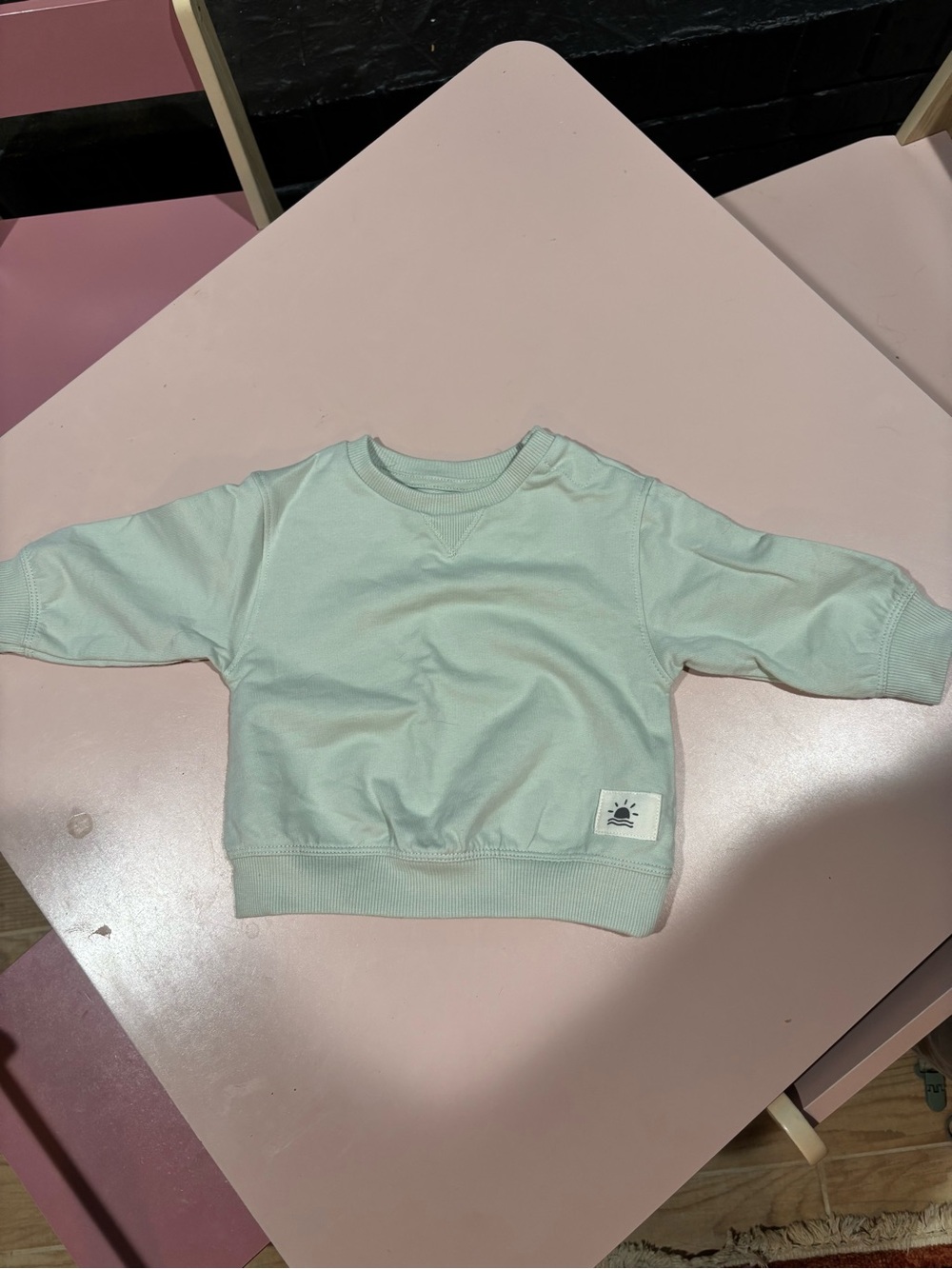 Children's Mint Crewneck Sweatshirt with Sun Patch